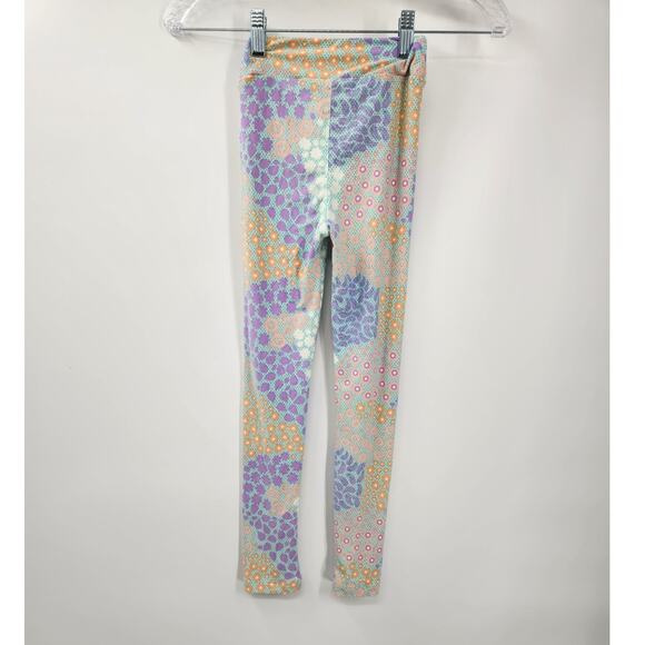Lularoe Floral Print Leggings Girls Size Large / Extra Large - Picture 2 of 4